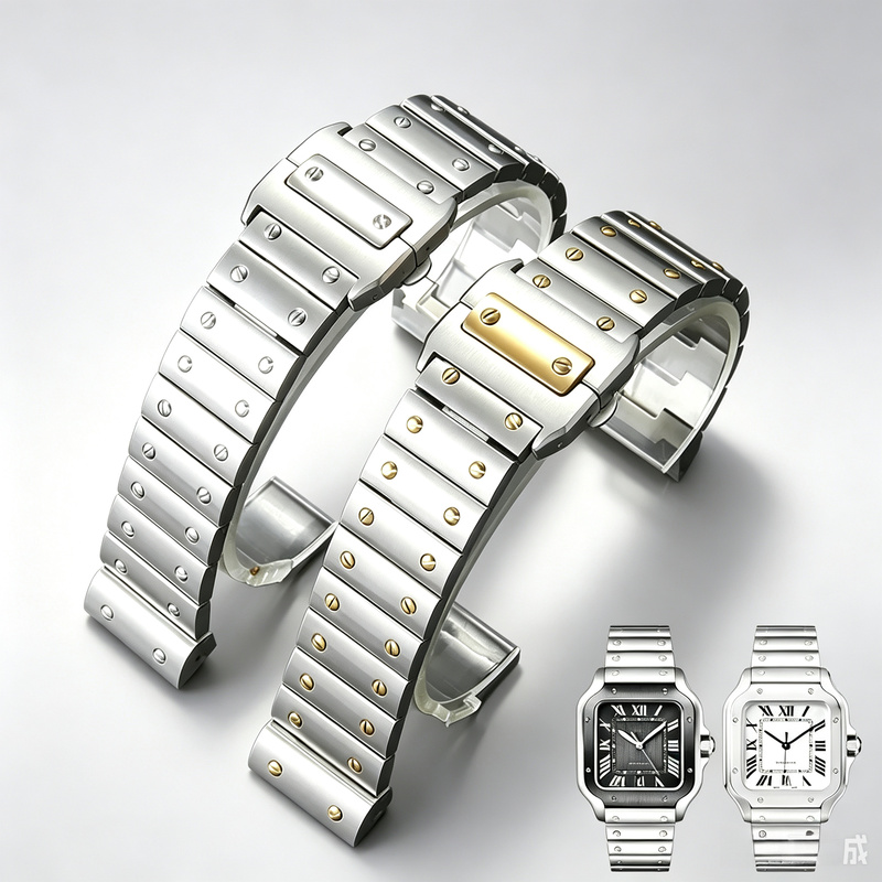 Cartier Watch Santos - Roestvrijstalen horlogeband heren geschikt voor Cartier