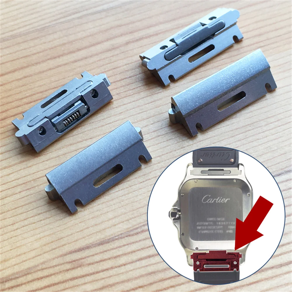 Leather Strap Quick Release - Perfect passende adapterconnector voor Cartier Santos