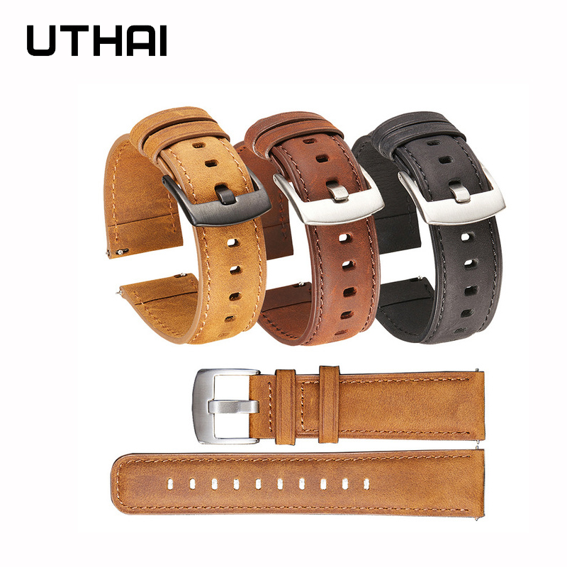 Leather Strap Quick Release - UTHAI Z85 Kalfsleren Horlogebanden Smart Quick