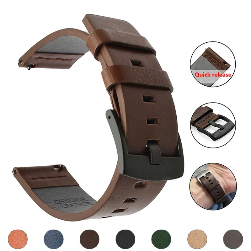 Leather Strap Quick Release - 20 mm 22 mm horlogeband snelsluiting