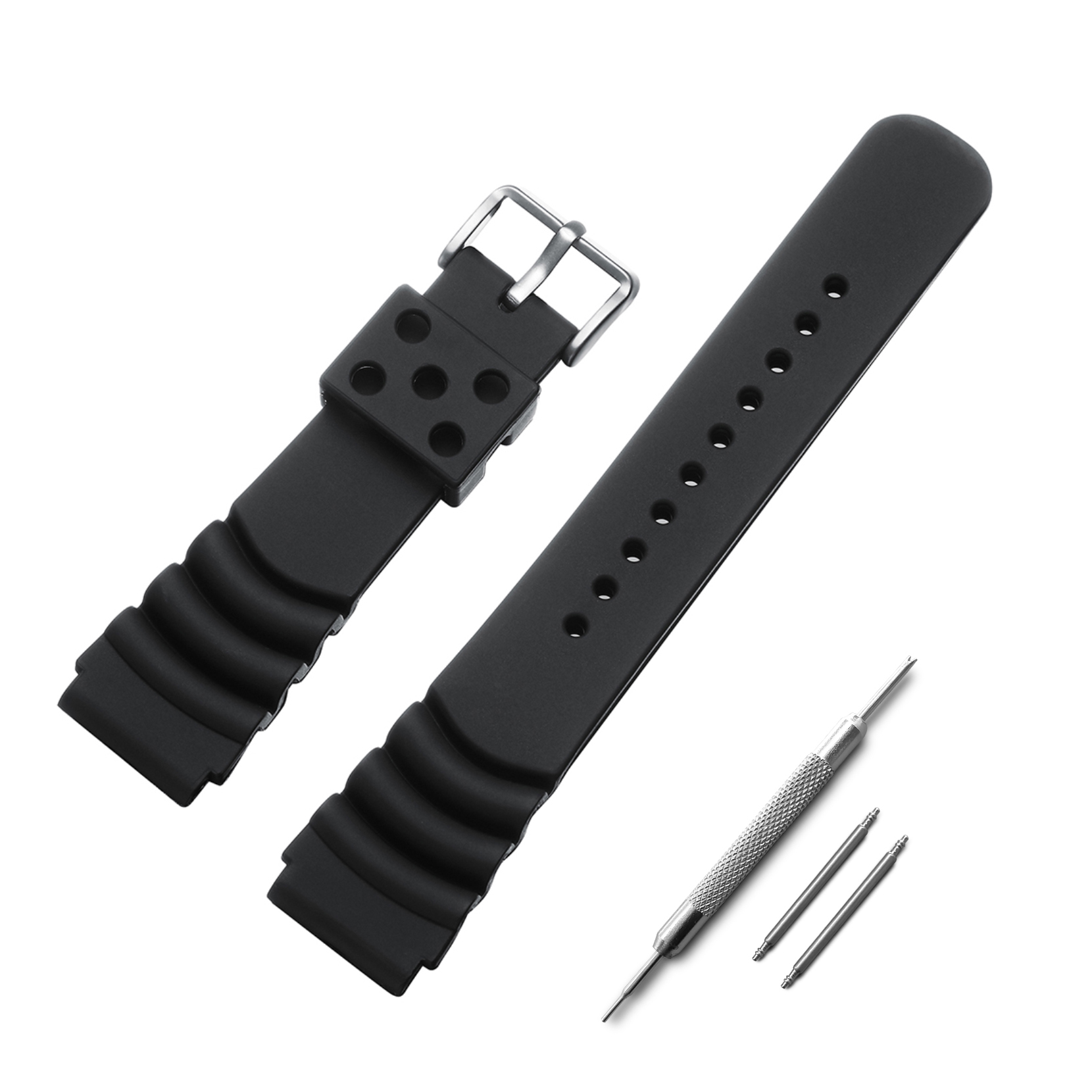 Rubber Strap Diver - ADDIESDIVE Horlogeband 20mm 22mm RVS Gesp