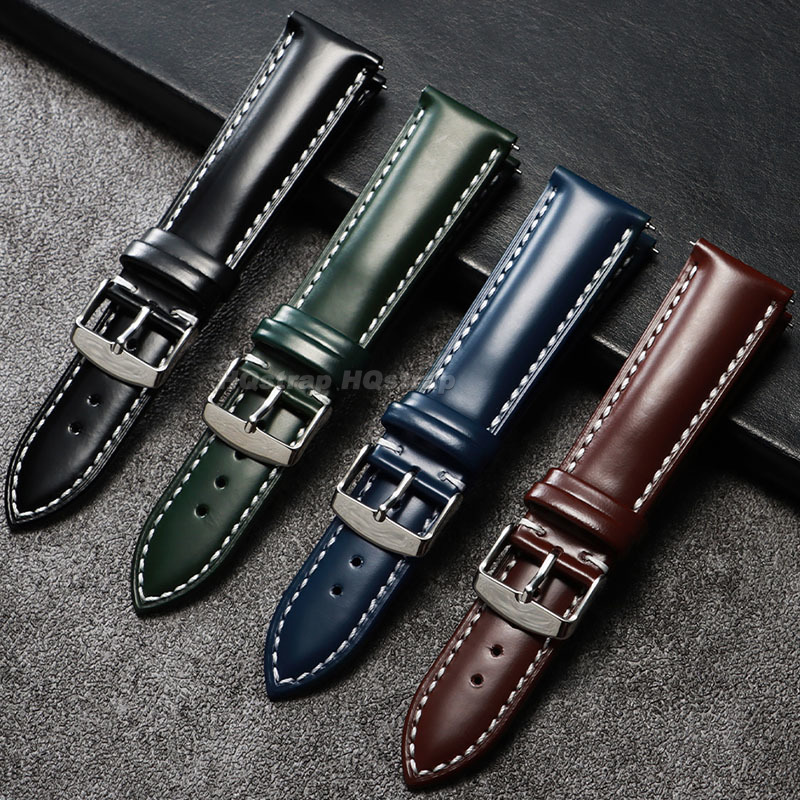 Olieglanzende lederen band 18m - Leather Strap Quick Release recensie en prijs